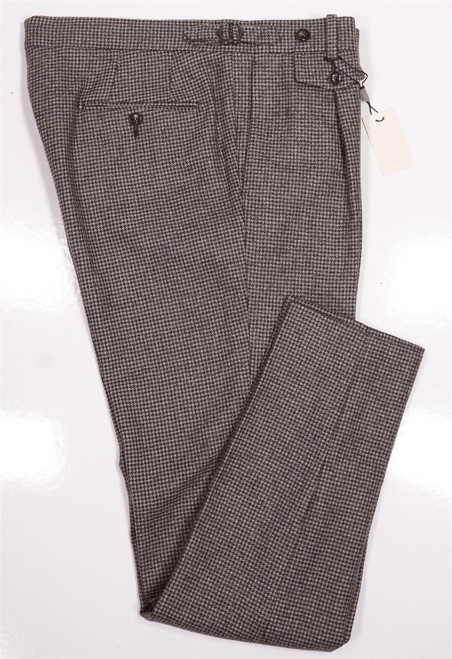 Suitsupply Brown & Black Micro Houndstooth Dress Pants